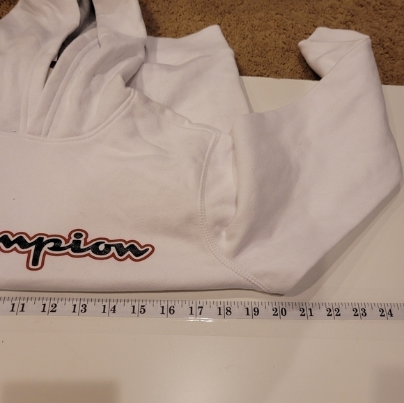 CHAMPION WHITE LOGO HOODIE, SZ LARGE - Picture 12 of 14